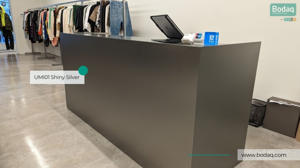 Bodaq Interior Film Longevity: Revisiting Commercial Projects 13 Cashier Desk Resurfaced with UMI01