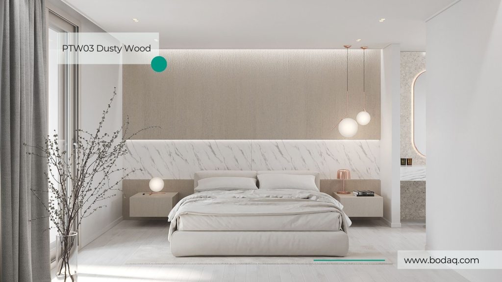 Modern Japanese Interior Design 7 Japanese style materials: wood - PTW03 Dusty Wood from the Bodaq Interior Film Painted Wood Collection