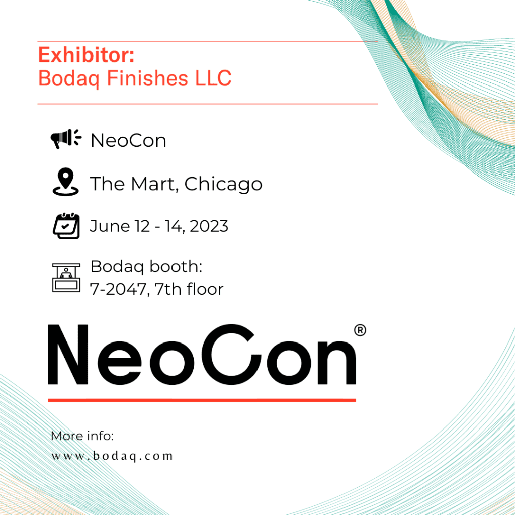 Bodaq Joined the NeoCon 2023 Exhibitor Line Up 3 Bodaq to be showcased at NeoCon, Chicago.
