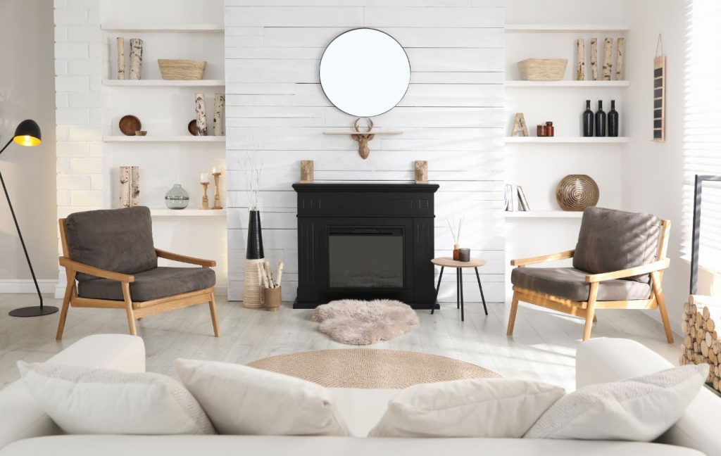 Fireplace Design Ideas: Materials, Colors, Design Styles 11 Use symmetry to create appealing interior
