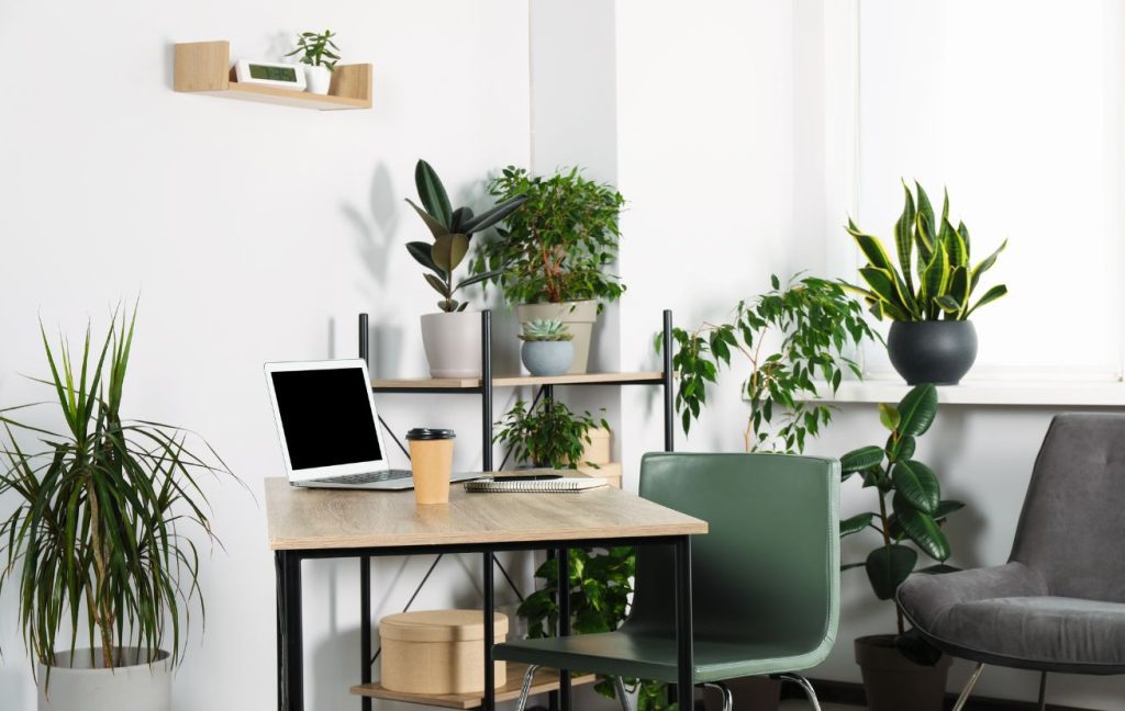 Creative Interior Design Ideas for Small Office Space 9 Small office design ideas: add plants