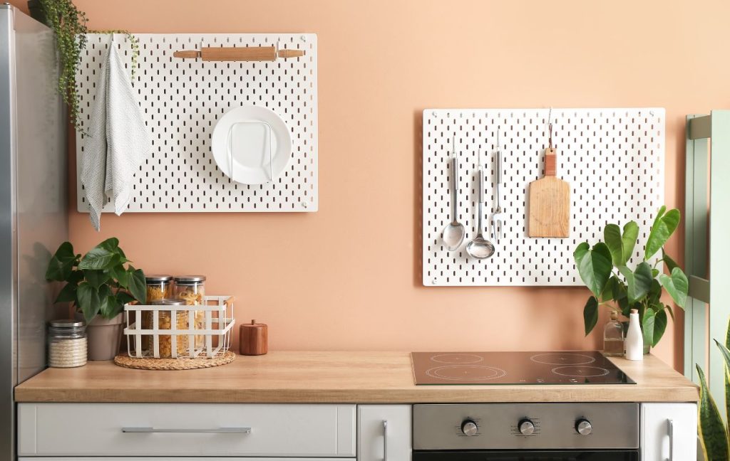 20 Great Small Kitchen Design Ideas 5 Use a pegboard to maximize storage space
