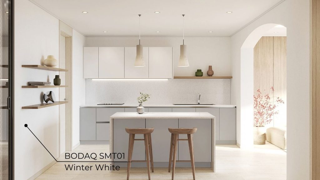 Off-White Wall Colors in Interior Design 11 SMT01 Winter White on the walls