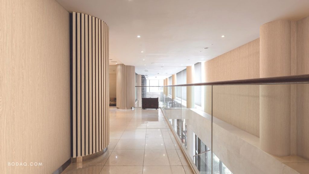Best Hallway Colors: New Ideas in 2023 10 Bright beautiful hallway with wall panels wrapped with Bodaq interior film
