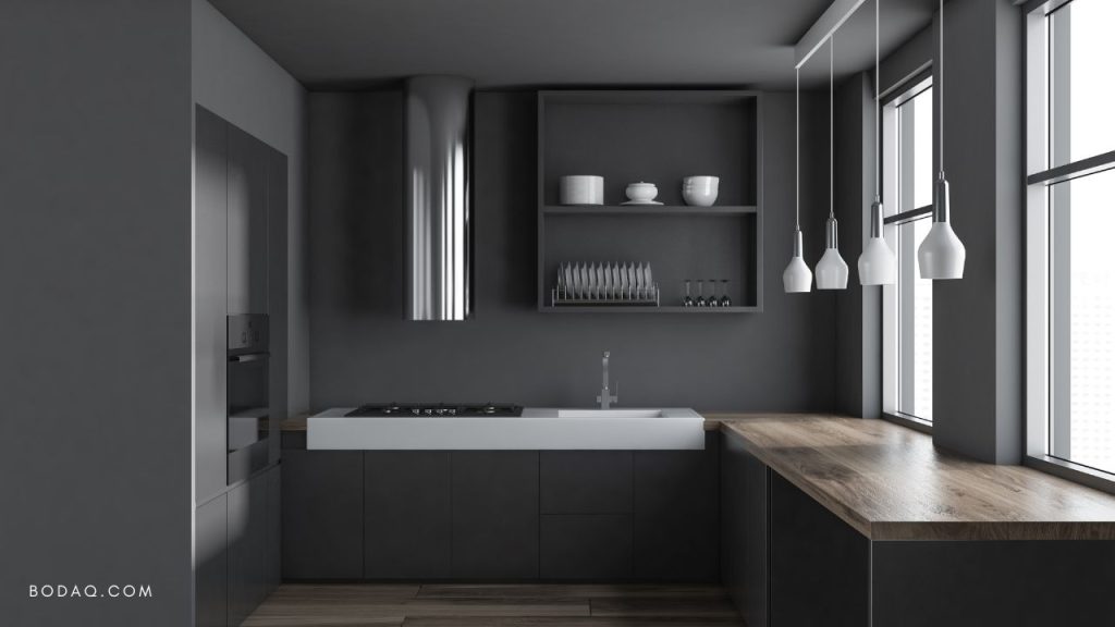 Gray Blue Color Ideas for Bedroom, Kitchen or Living Room 7 Kitchen walls and cabinets in the gray blue color