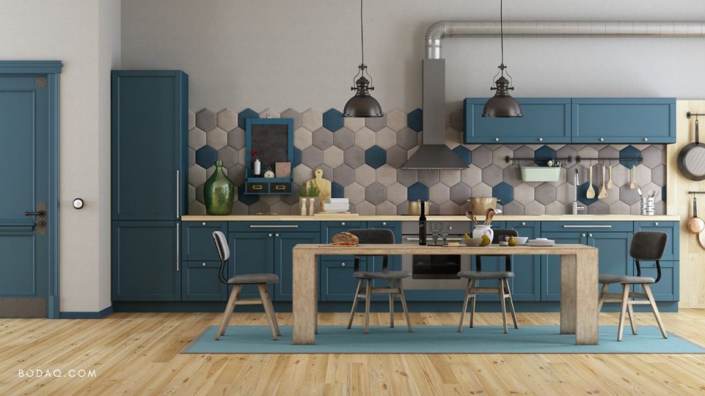 Gray Blue Color Ideas for Bedroom, Kitchen or Living Room 8 Gray blue color for the kitchen cabinets