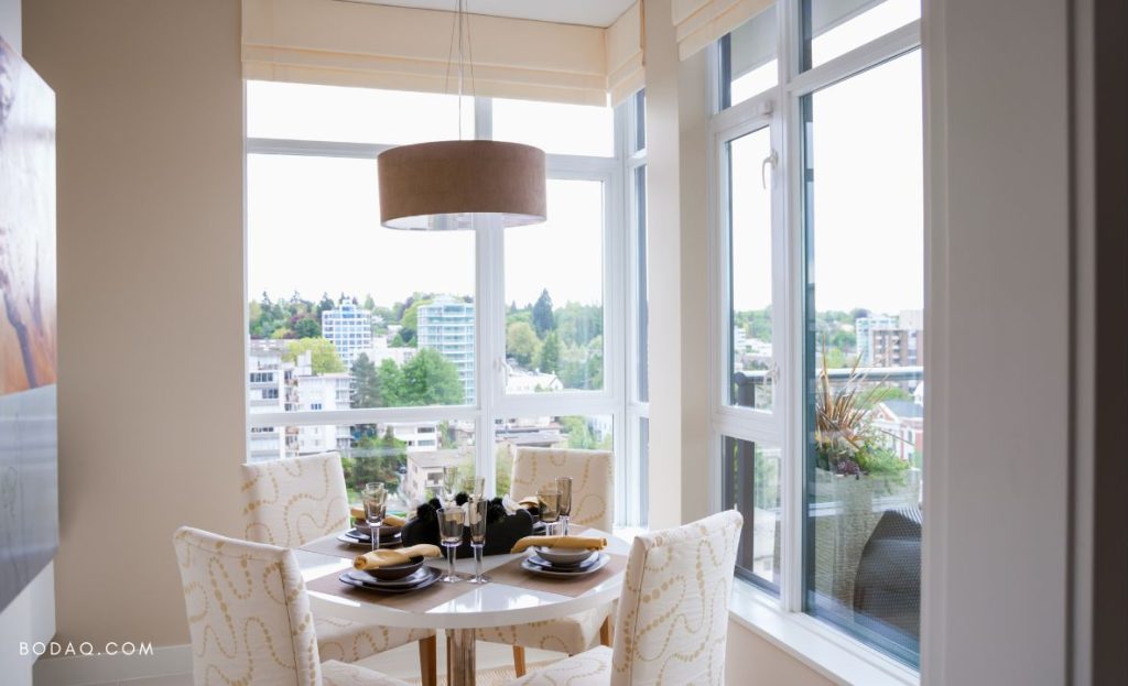 What to Do with Columns in Your House 8 Add drapes to make interior seamless.