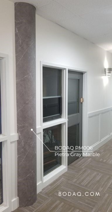 What to Do with Columns in Your House 12 PM006 Pietra Gray Marble interior film applied on the column to highlight it
