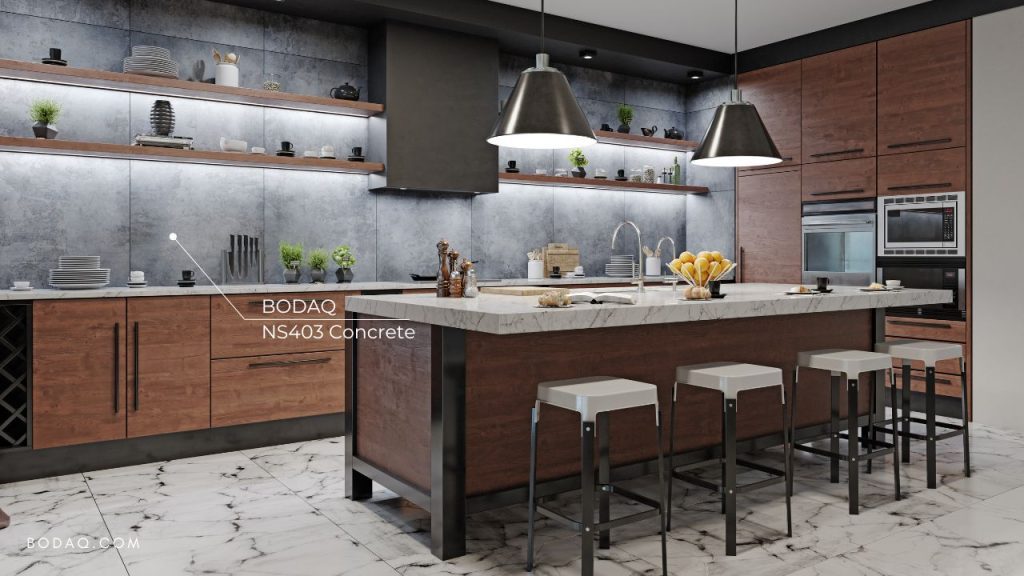 NS403 Concrete - kitchen backsplash