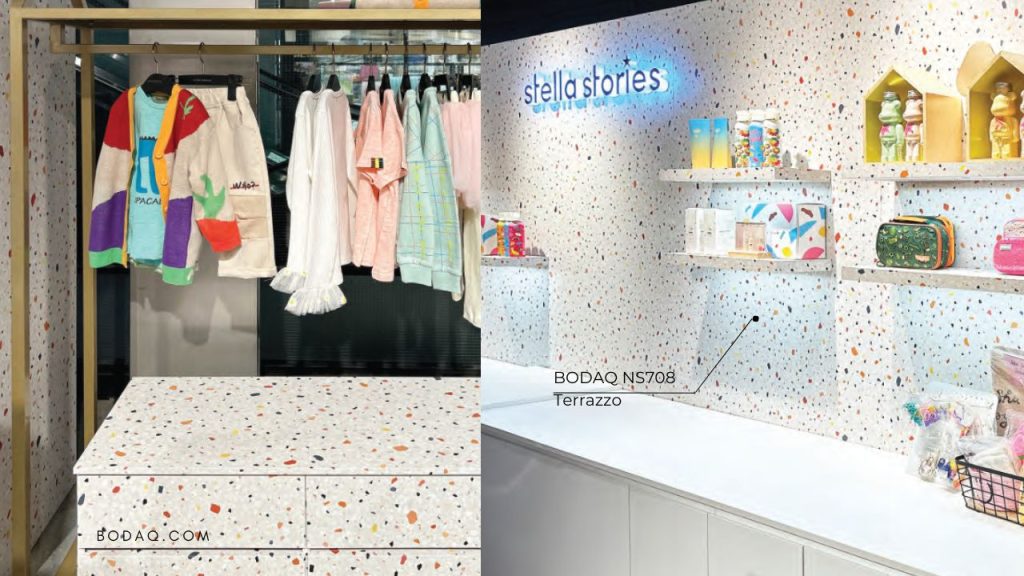 How Retail Stores Use Bodaq Interior Film 5 NS708 Terrazzo at Stella Stories Store