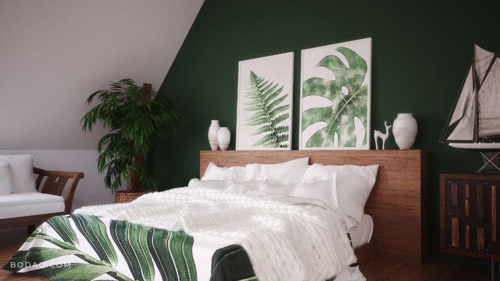 Go Green With Bodaq Interior Film 8 Green feature wall in the bedroom