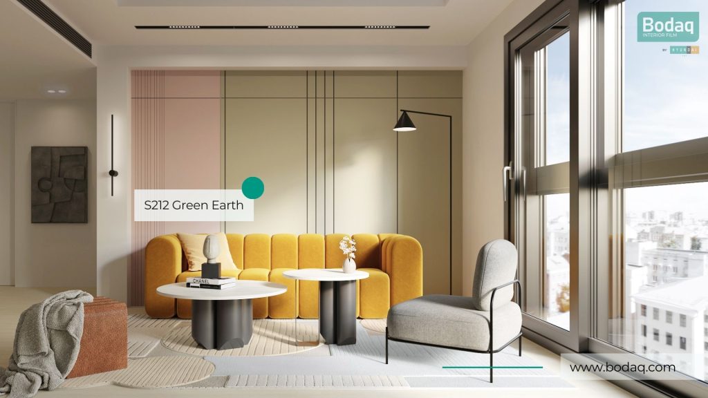 Go Green With Bodaq Interior Film 5 S212 Green Earth: feature wall