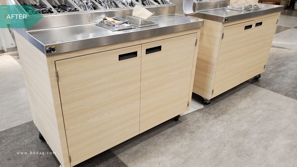 Bodaq Interior Film Longevity: Revisiting Commercial Projects 9 Cutlery Stand After